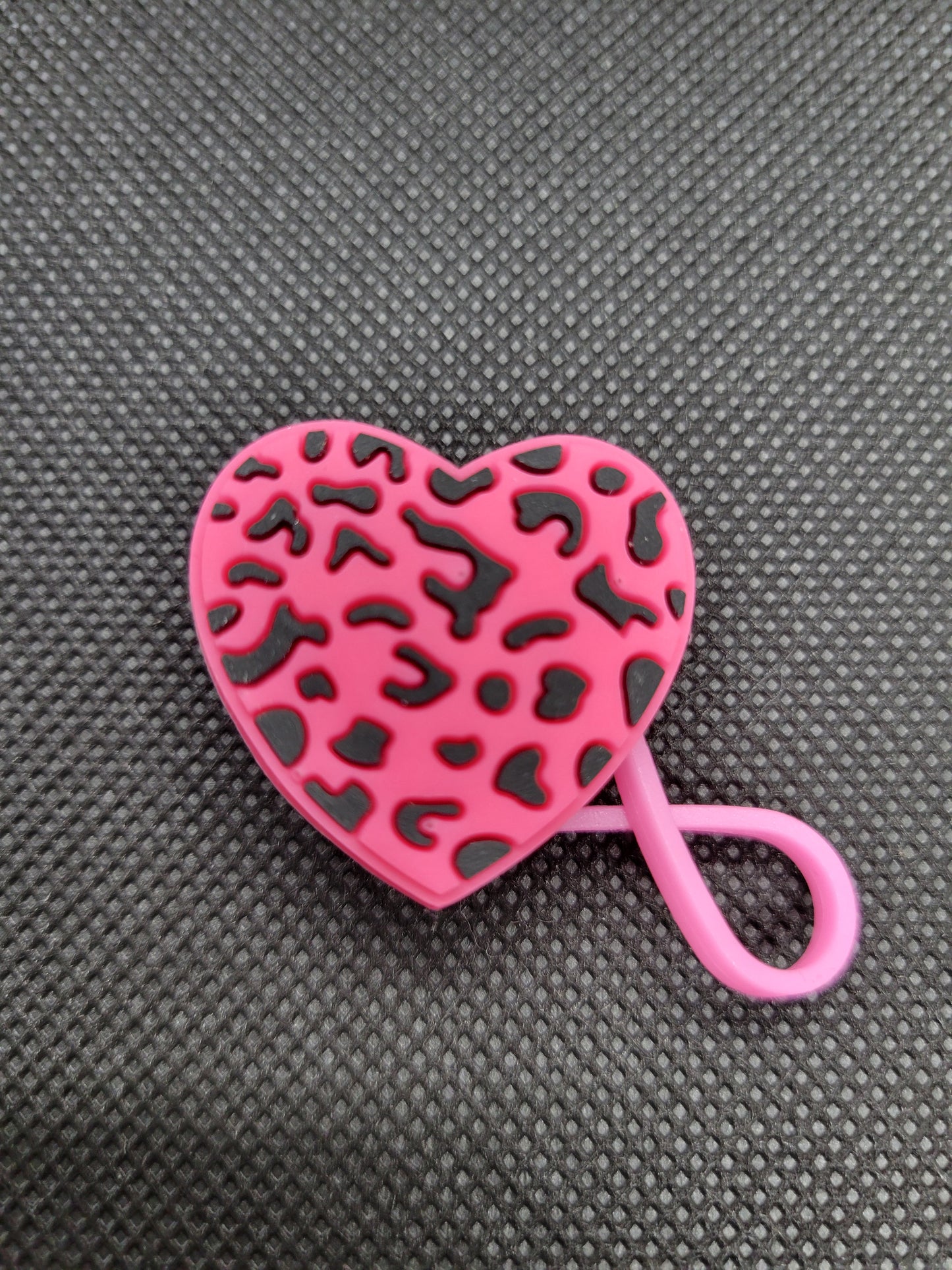 Cheetah Heart Straw Toppers